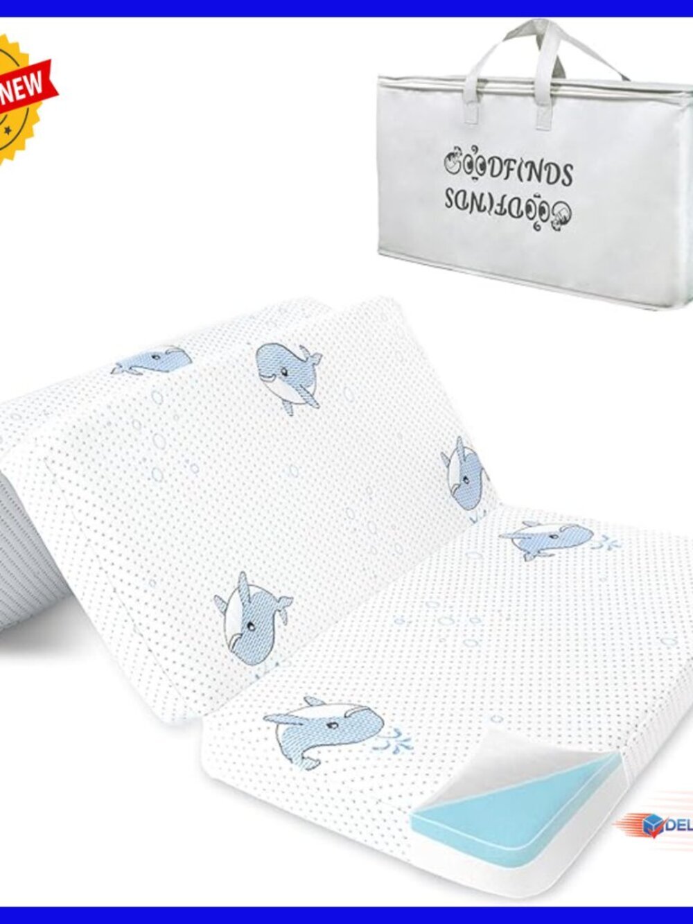 Foldable Pack N Play Mattress 38x26 Memory Foam Dual Sided